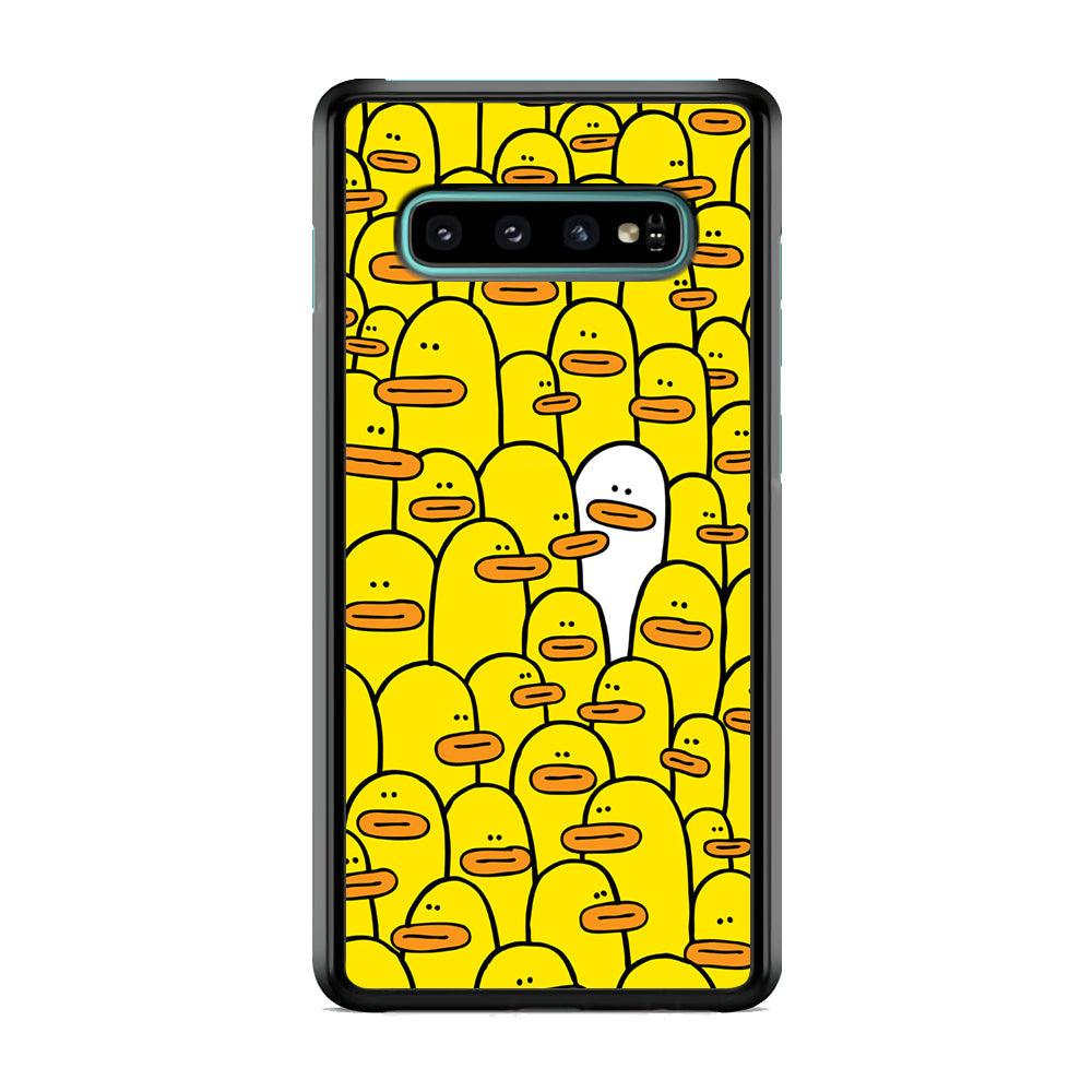 Yellow Duck Face Patern Samsung Galaxy S10 Plus Case-Oxvistore