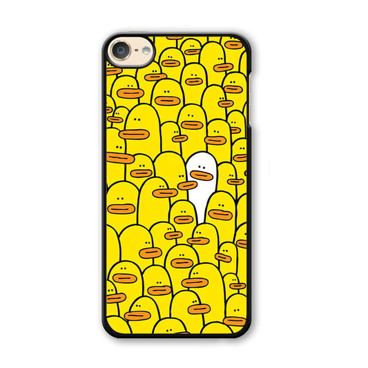 Yellow Duck Face Patern iPod Touch 6 Case-Plastic White (2D Case)-Oxvistore