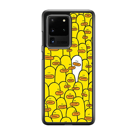 Yellow Duck Face Patern Samsung Galaxy S20 Ultra Case-3D Case-Oxvistore