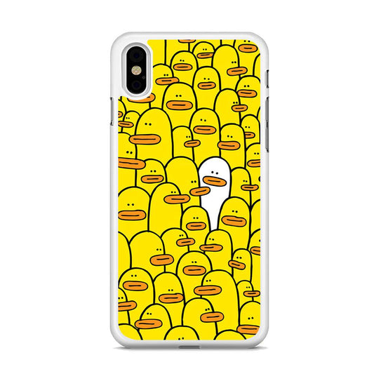 Yellow Duck Face Patern iPhone X Case-Oxvistore