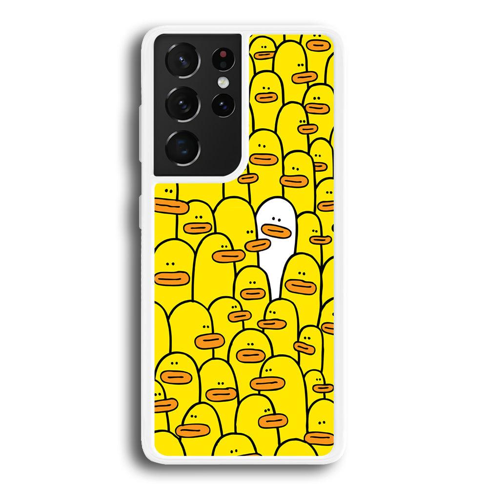 Yellow Duck Face Patern Samsung Galaxy S21 Ultra Case-Oxvistore