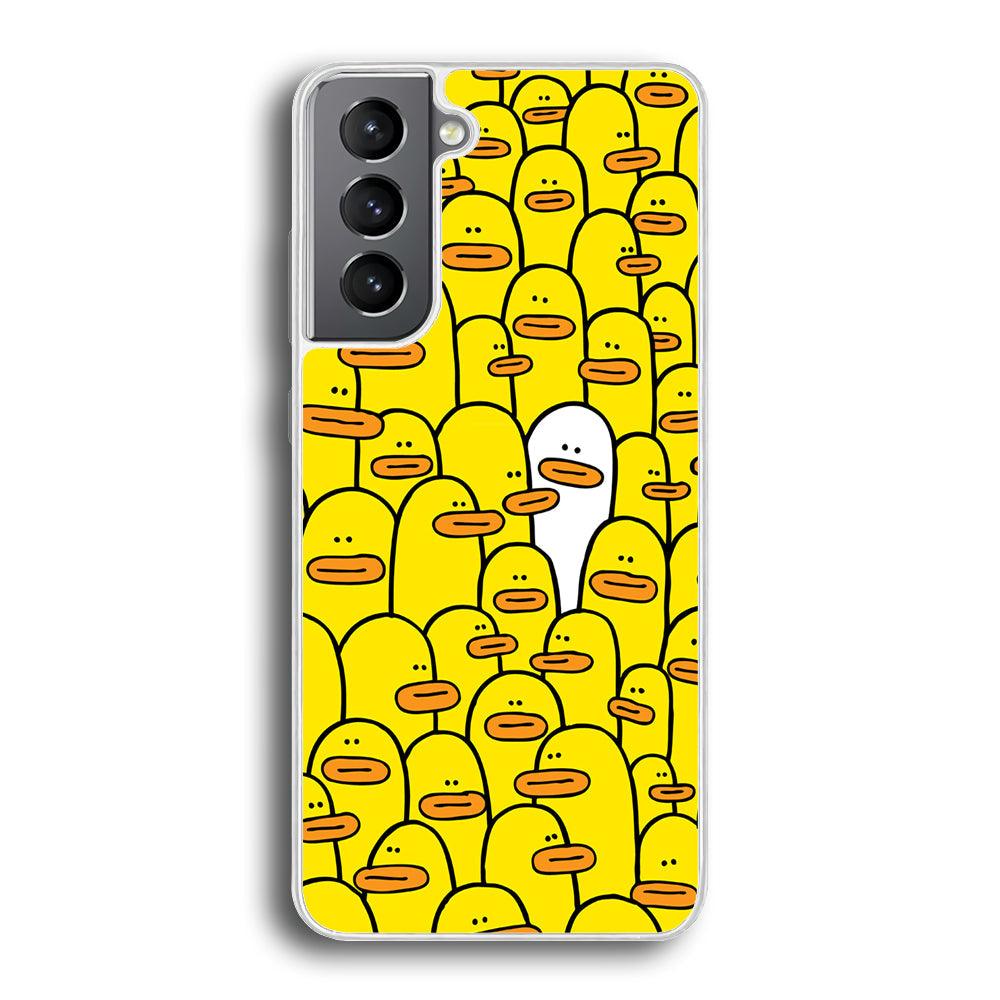 Yellow Duck Face Patern Samsung Galaxy S21 Case-Oxvistore