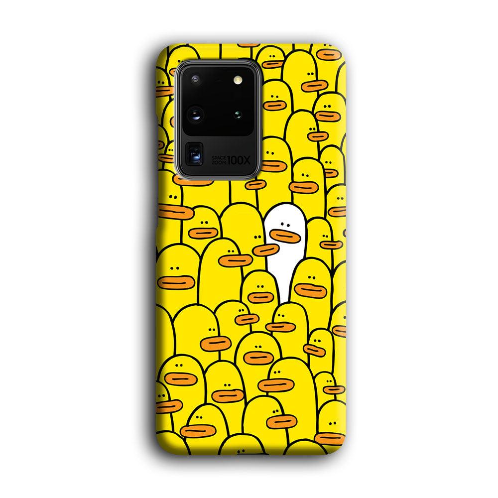 Yellow Duck Face Patern Samsung Galaxy S20 Ultra Case-Oxvistore