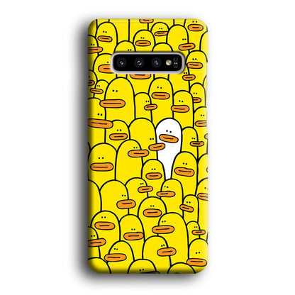 Yellow Duck Face Patern Samsung Galaxy S10 Case-Oxvistore