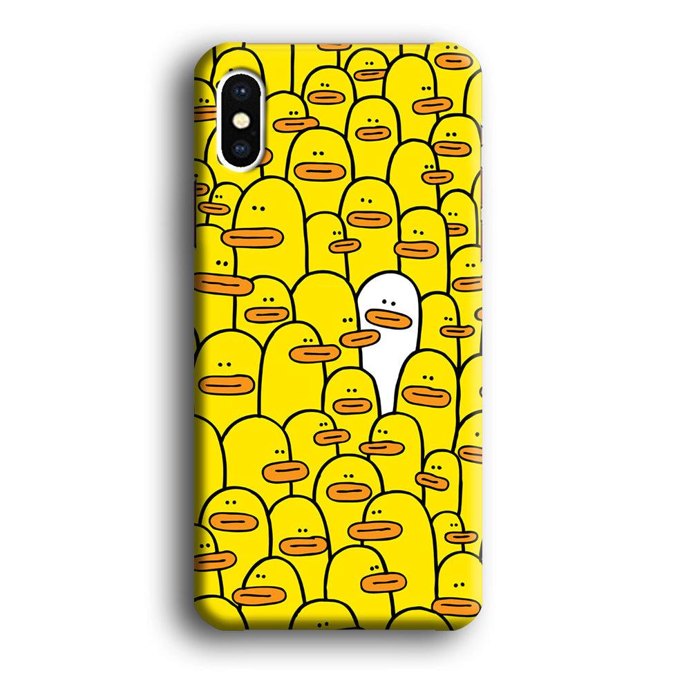 Yellow Duck Face Patern iPhone X Case-Oxvistore