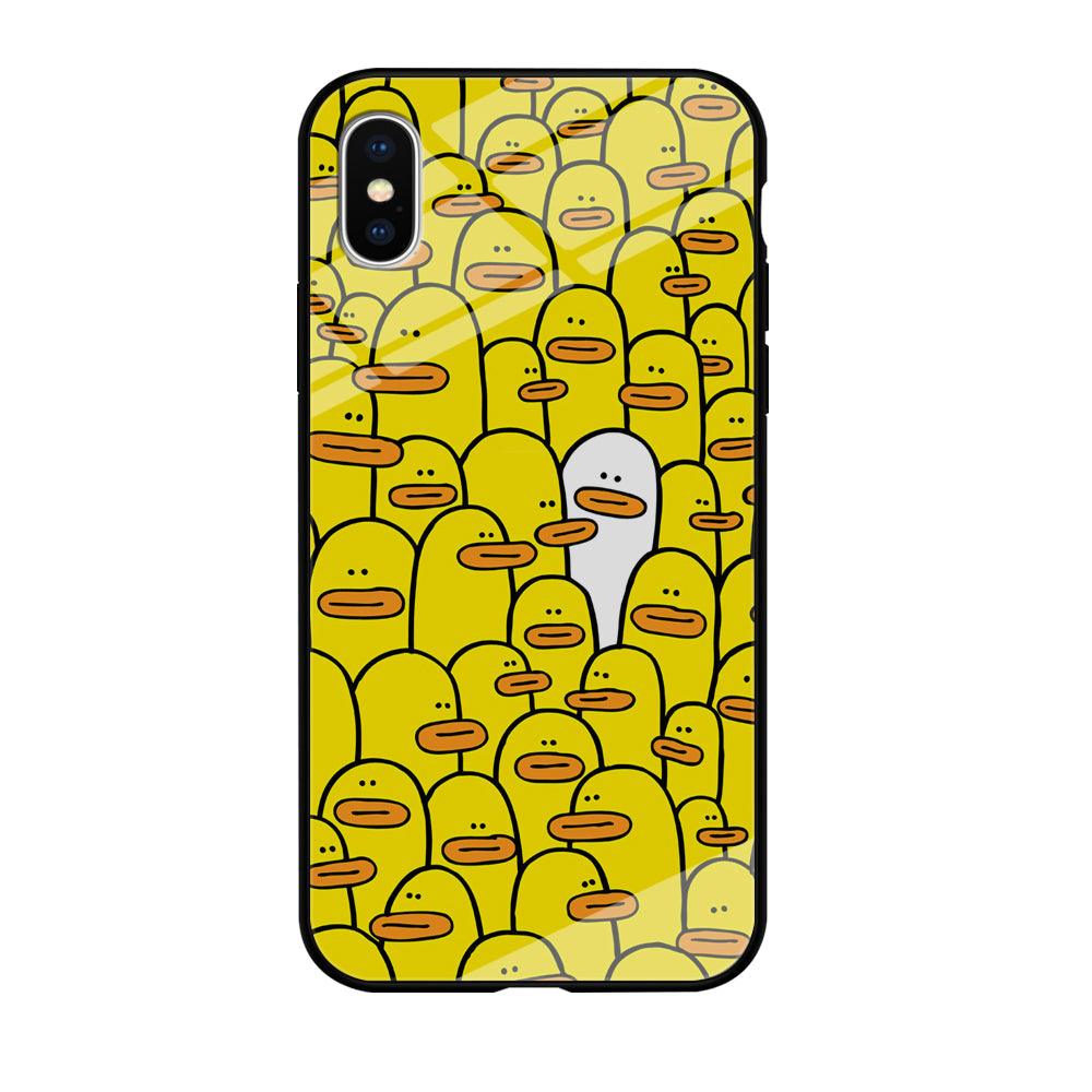 Yellow Duck Face Patern iPhone X Case-Oxvistore