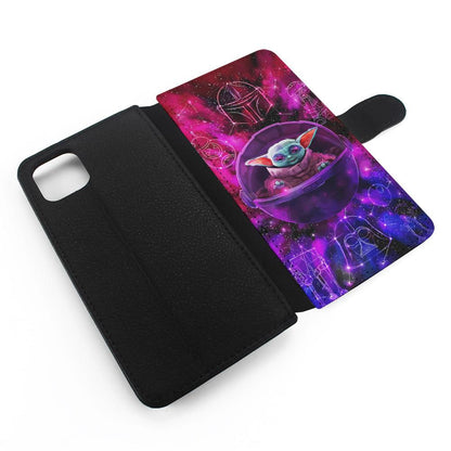 Yoda Star Wars Spacecraft Flip Wallet Phone Case-Oxvistore