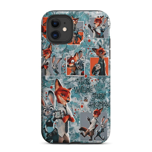 Zootopia Judy and Nick Aesthetic 2 in 1 Tough Phone Case-Oxvistore