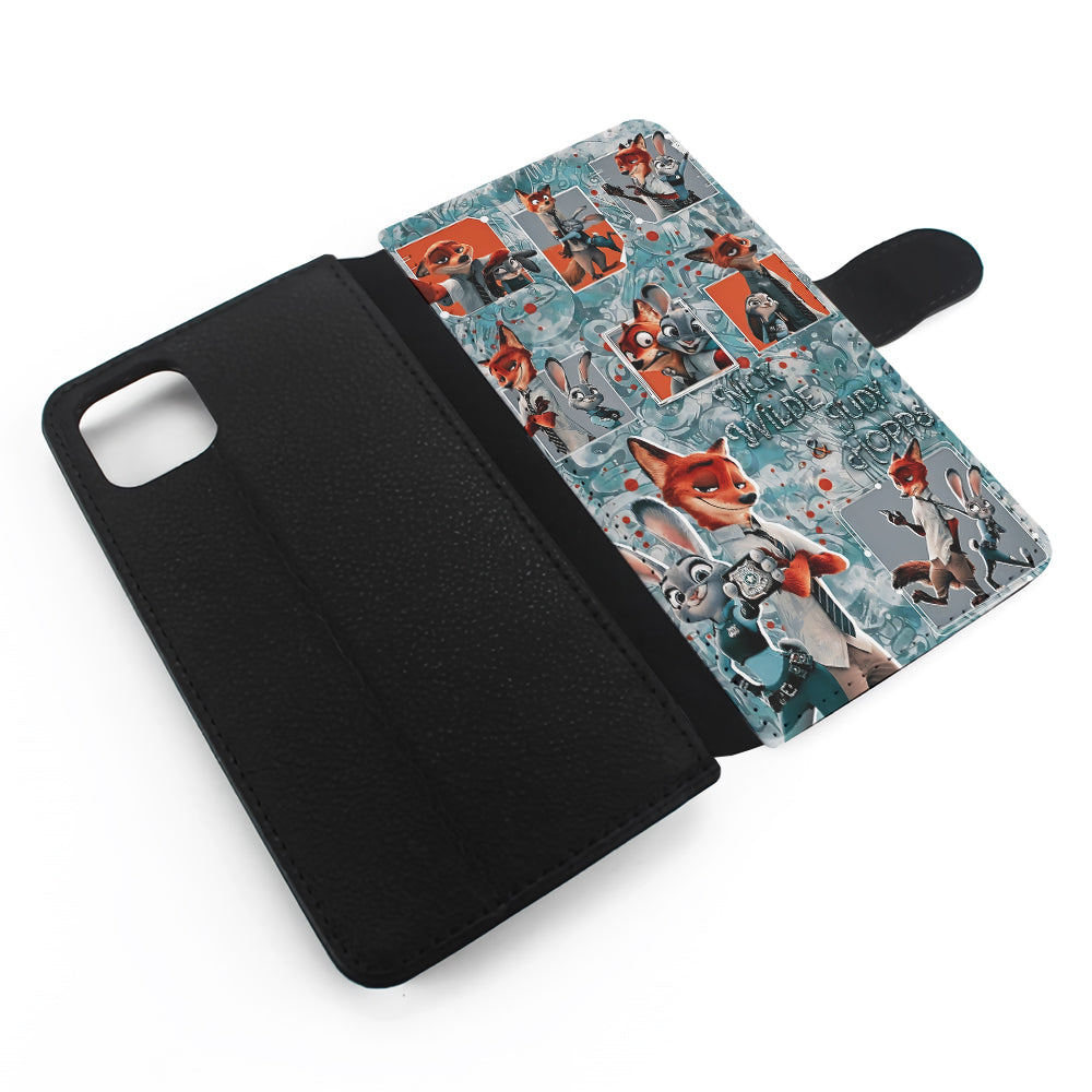 Zootopia Judy and Nick Aesthetic Flip Wallet Phone Case