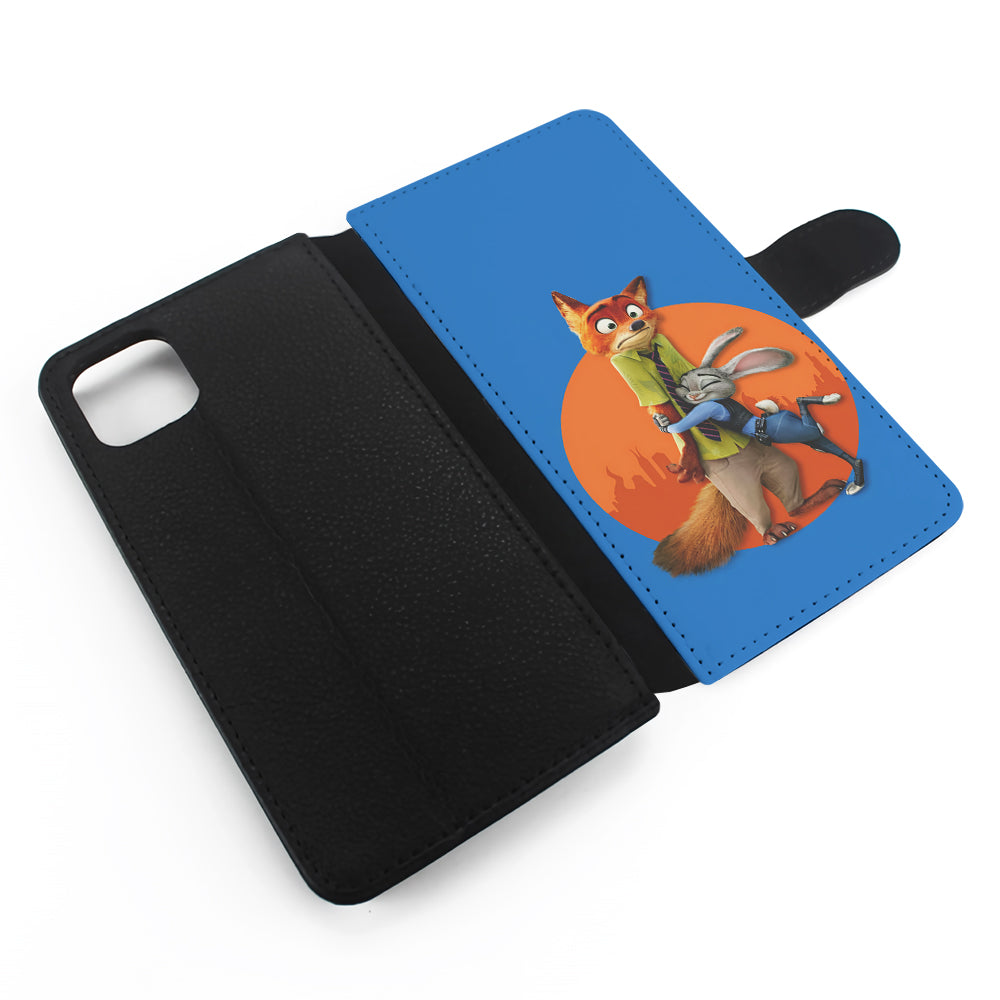 Zootopia Nick and Judy Hug Flip Wallet Phone Case