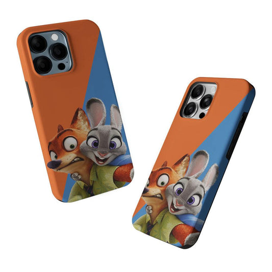 Zootopia Nick and Judy Selfie 2 in 1 Tough Phone Case-Oxvistore