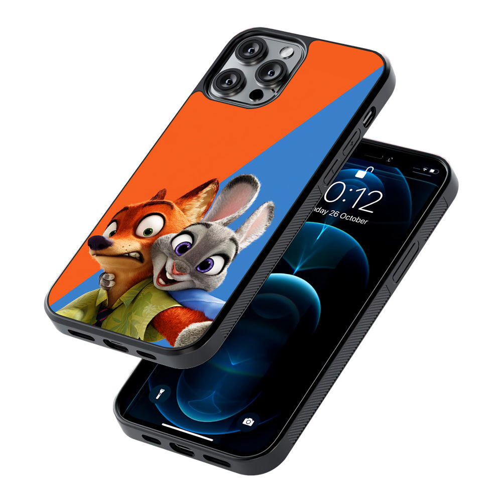 Zootopia Nick and Judy Selfie 2D Rubber Phone Case