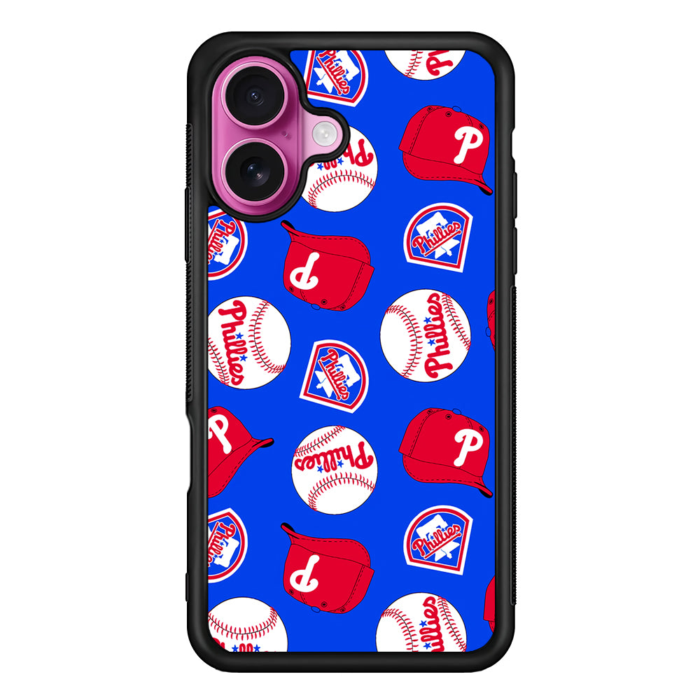 Philadelphia Phillies Pattern iPhone 17 Case | Slim Protective Rubber Phone Cover