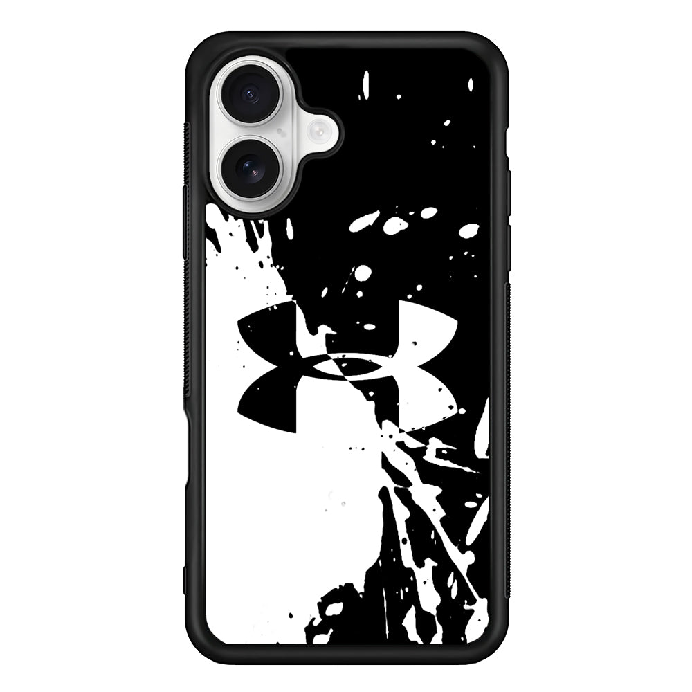 Under Armour Black White iPhone 16 Plus Case | Slim Rubber Case for iPhone 16 Plus