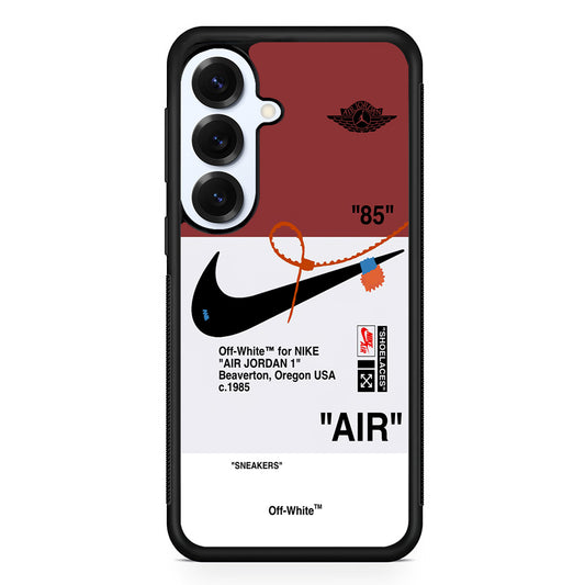 Off White x Nike Air Jordan Red Samsung Galaxy S25 Plus Case | Slim Rubber Case for Samsung Galaxy S25 Plus