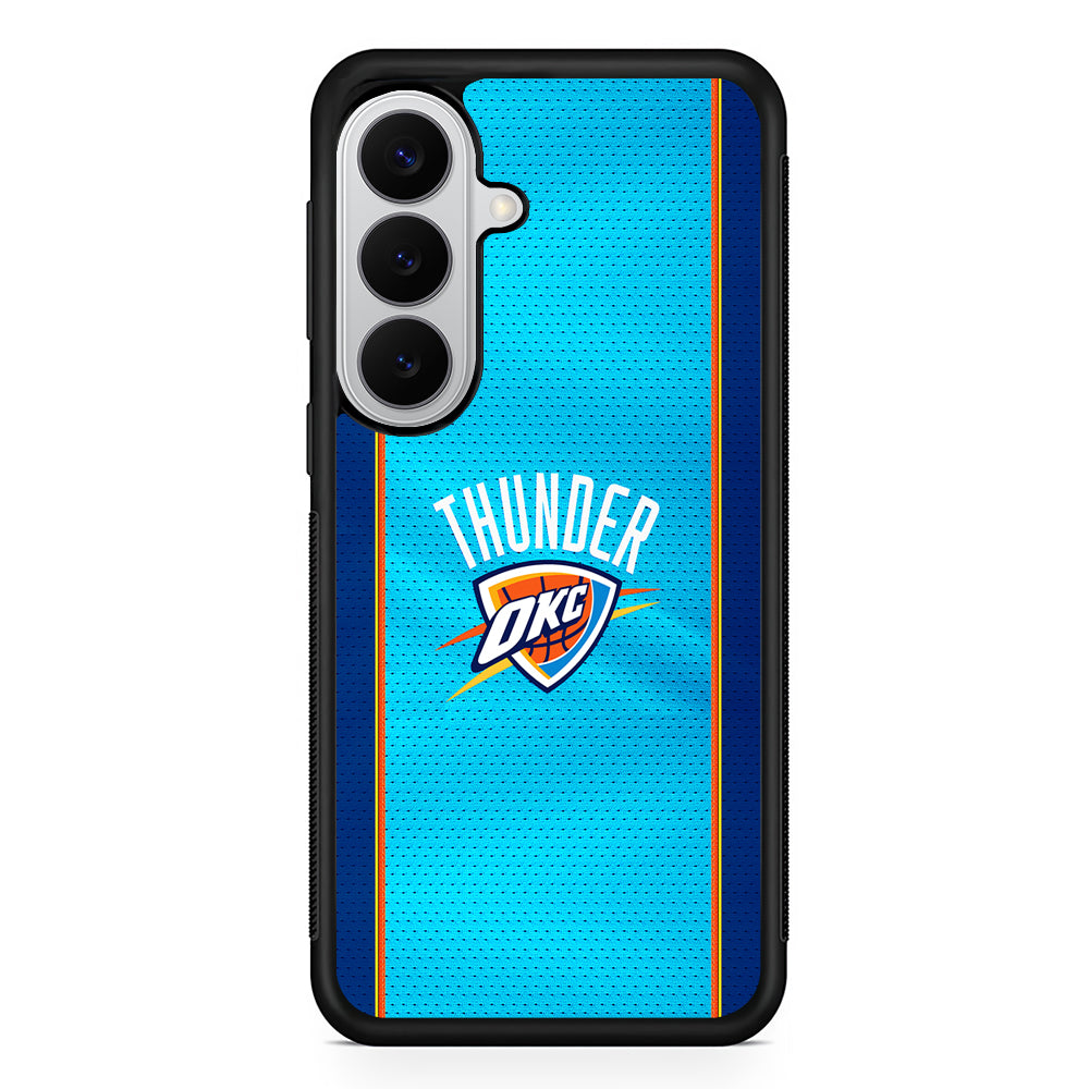Oklahoma City Thunder Pattern Samsung Galaxy S26 Case | Protective Rubber Cover