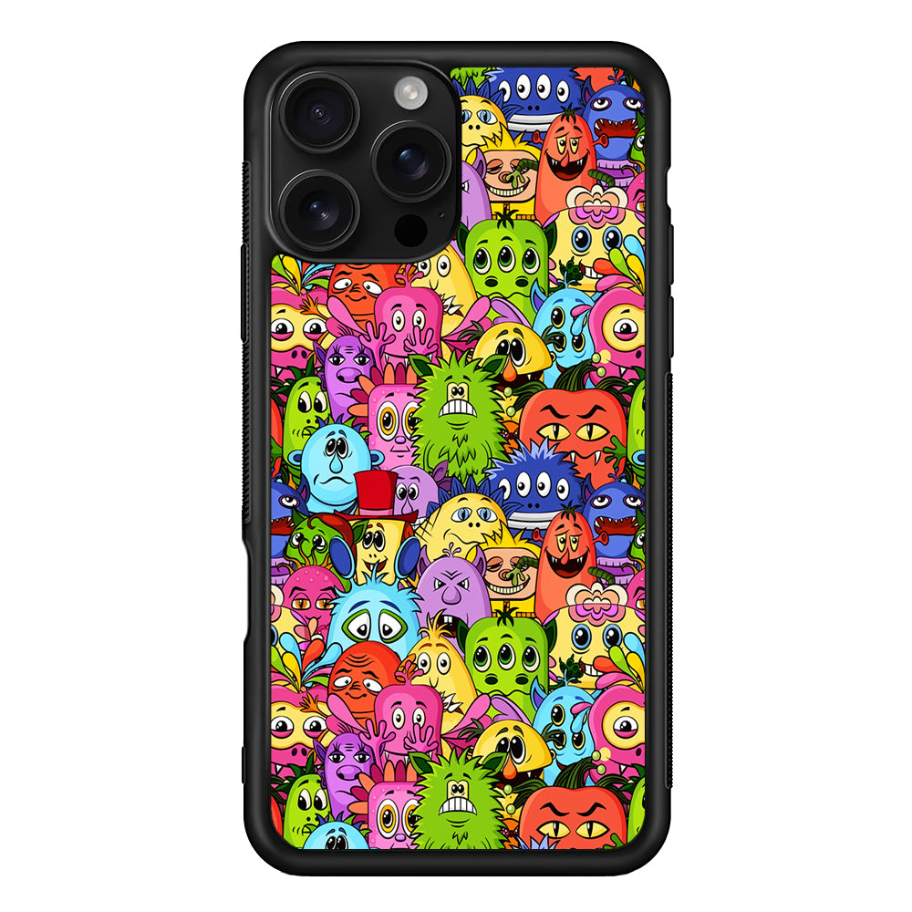 Monster Alien Cartoon Doodle iPhone 16 Pro Case | Durable Protective Case for iPhone 16 Pro