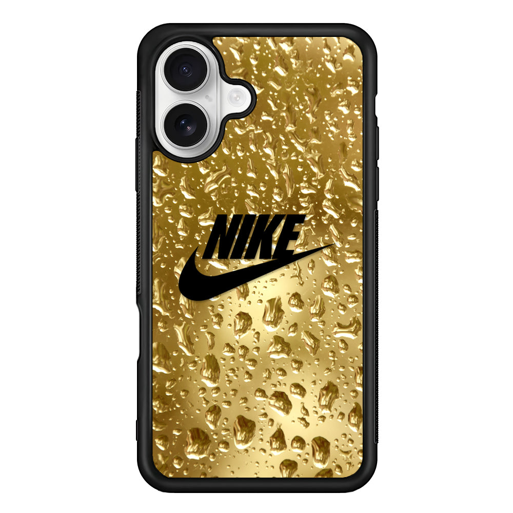 Nike Golden Water Drop iPhone 16 Plus Case – Slim Fit Protective Phone Case