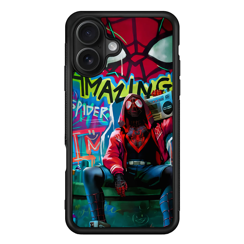 Spider-Man Hip Hop Style iPhone 16 Case - Oxvistore