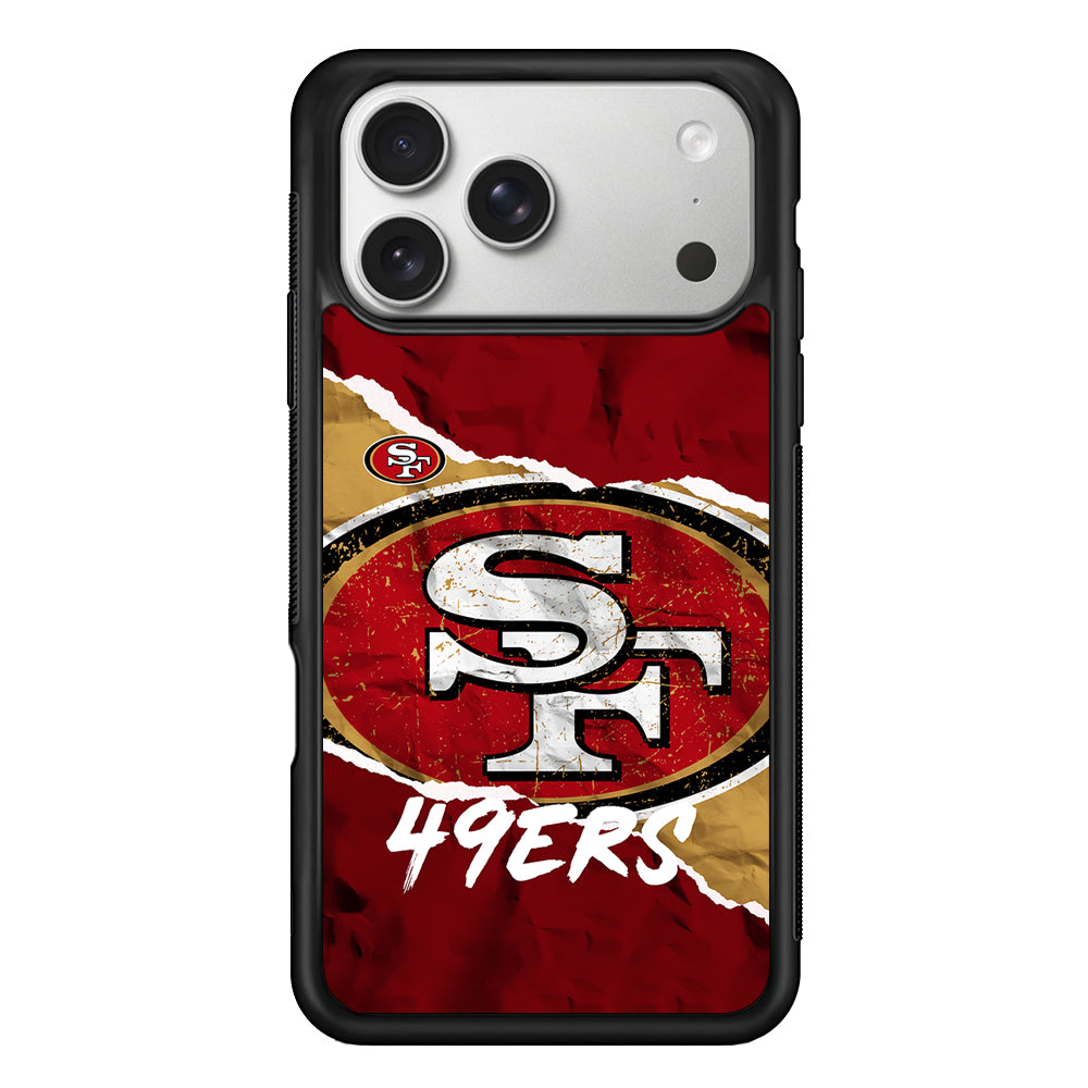 San Francisco 49ers Abstract iPhone 17 Pro Case | Slim Rubber Case for iPhone 17 Pro