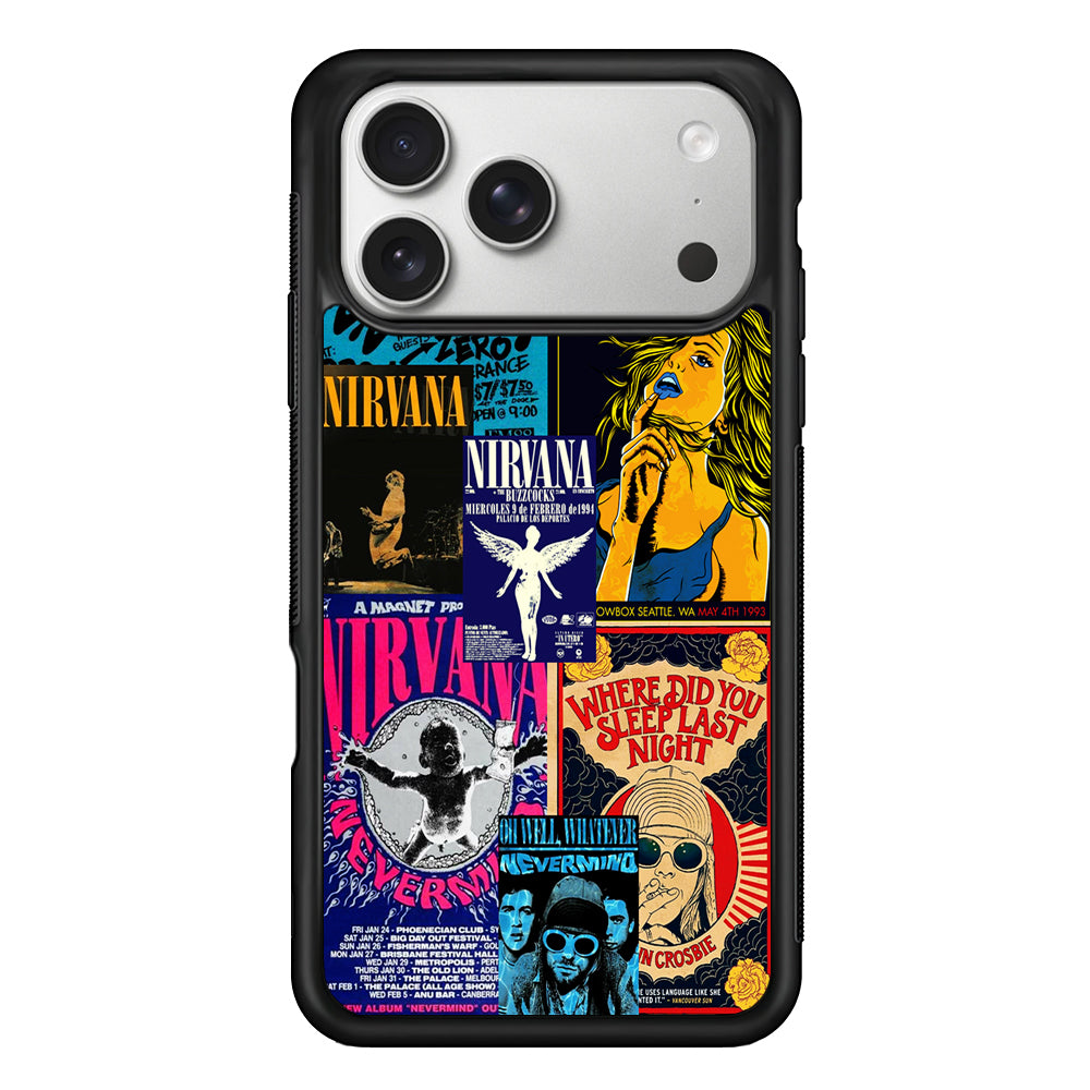 Nirvana Album Cover Collage iPhone 17 Pro Case | Slim Rubber Case for iPhone 17 Pro