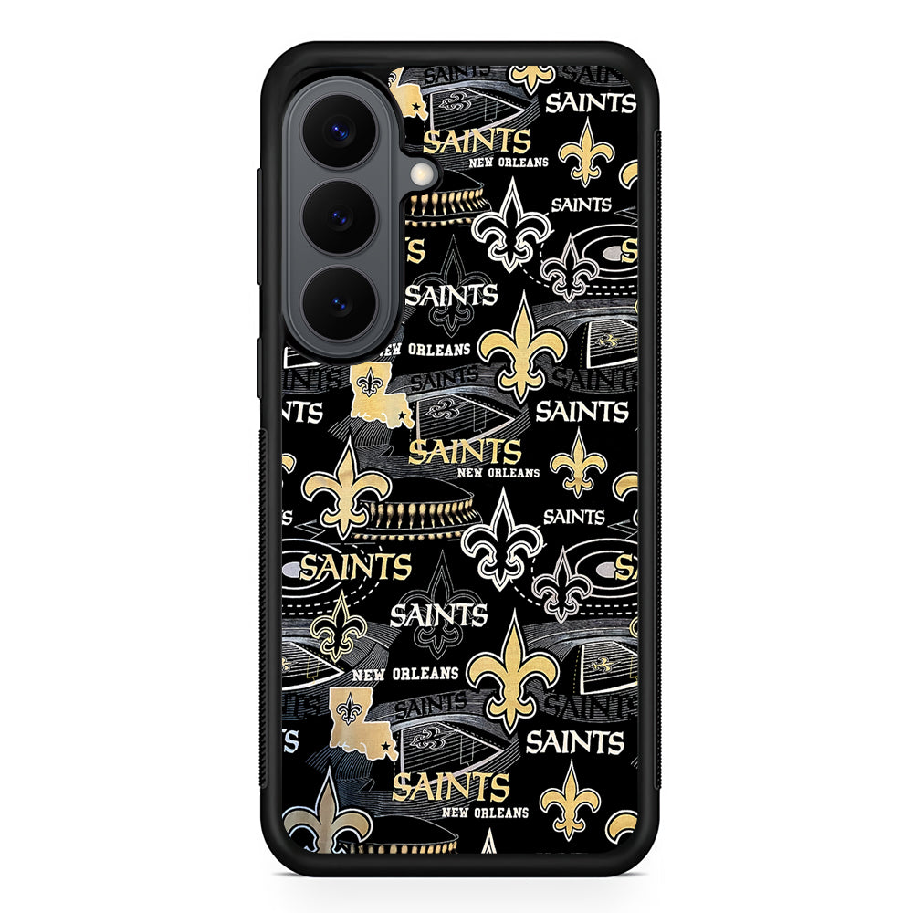 New Orleans Saints Pattern Samsung Galaxy S26 Plus Case | Slim Rubber Case for Samsung Galaxy S26 Plus