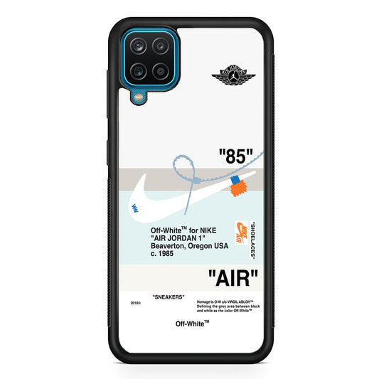 Off White x Nike Air Jordan Natural Samsung Galaxy A12 Case | Slim Rubber Case for Samsung Galaxy A12