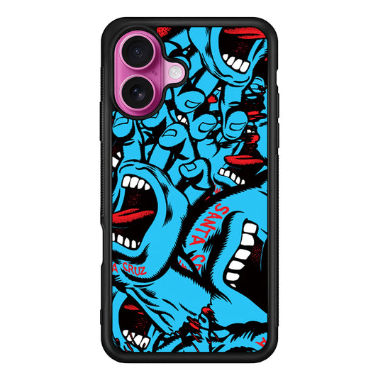 Santa Cruz Skateboard Pattern iPhone 17 Case | Slim Rubber Case for iPhone 17