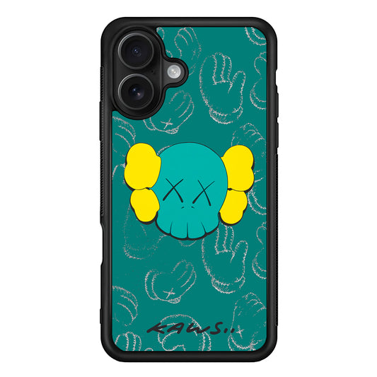 Kaws Face Tosca Touch iPhone 16 Case | Slim Rubber Case for iPhone 16