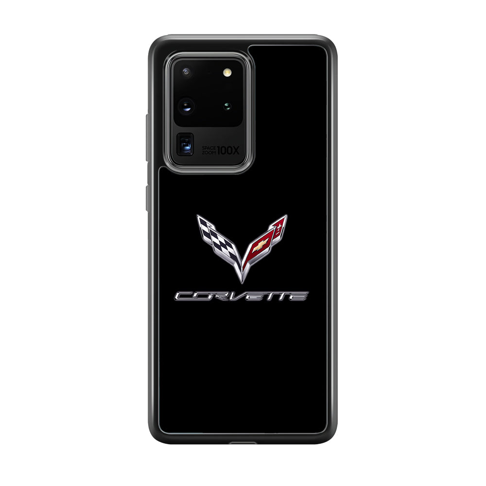Chevrolet Corvette Logo Black Samsung Galaxy S20 Ultra Case | Slim Rubber Case for Samsung Galaxy S20 Ultra