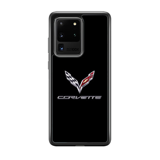Chevrolet Corvette Logo Black Samsung Galaxy S20 Ultra Case | Slim Rubber Case for Samsung Galaxy S20 Ultra