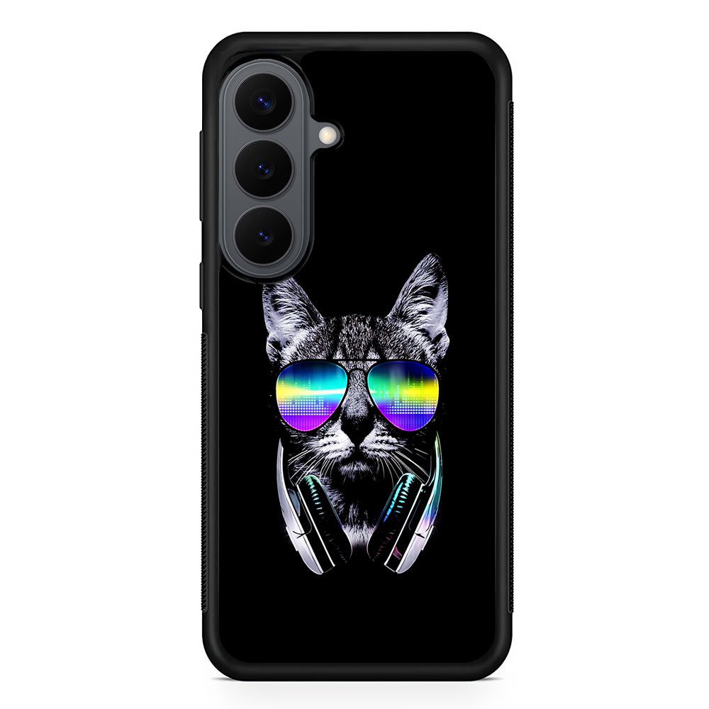 Music Lover Cat DJ Samsung Galaxy S26 Plus Case | Slim Rubber Case for Samsung Galaxy S26 Plus