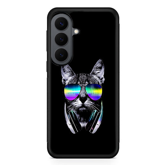 Music Lover Cat DJ Samsung Galaxy S26 Plus Case | Slim Rubber Case for Samsung Galaxy S26 Plus