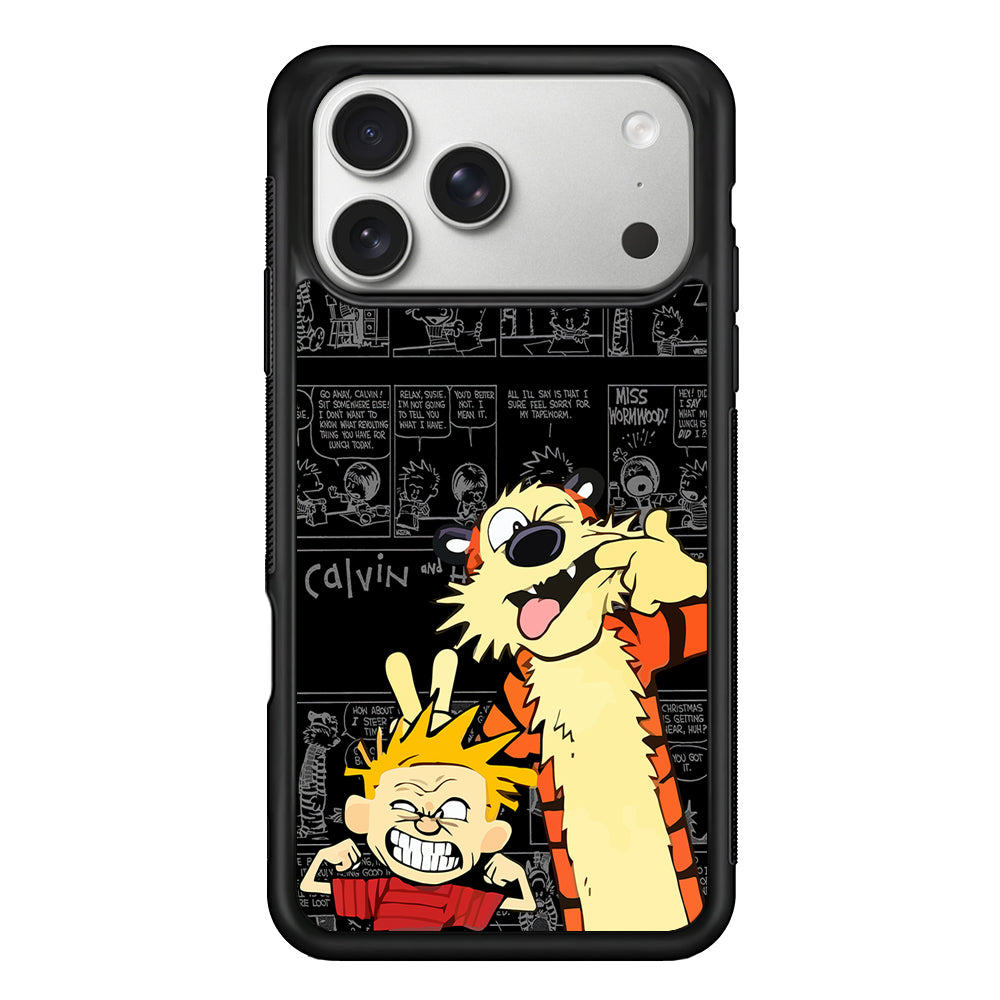 Calvin and Hobbes Comic Background iPhone 17 Pro Case | Slim Rubber Case for iPhone 17 Pro