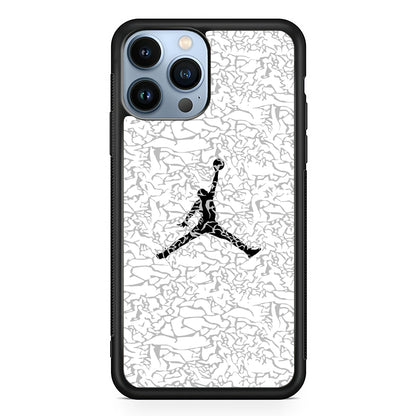 Air Jordan Gray Abstract Pattern 2D Rubber Phone Case | Slim Protective Phone Case