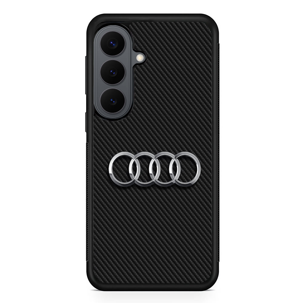 Audi Metal Against a Dark Carbon Samsung Galaxy S26 Plus Case | Slim Rubber Case for Samsung Galaxy S26 Plus