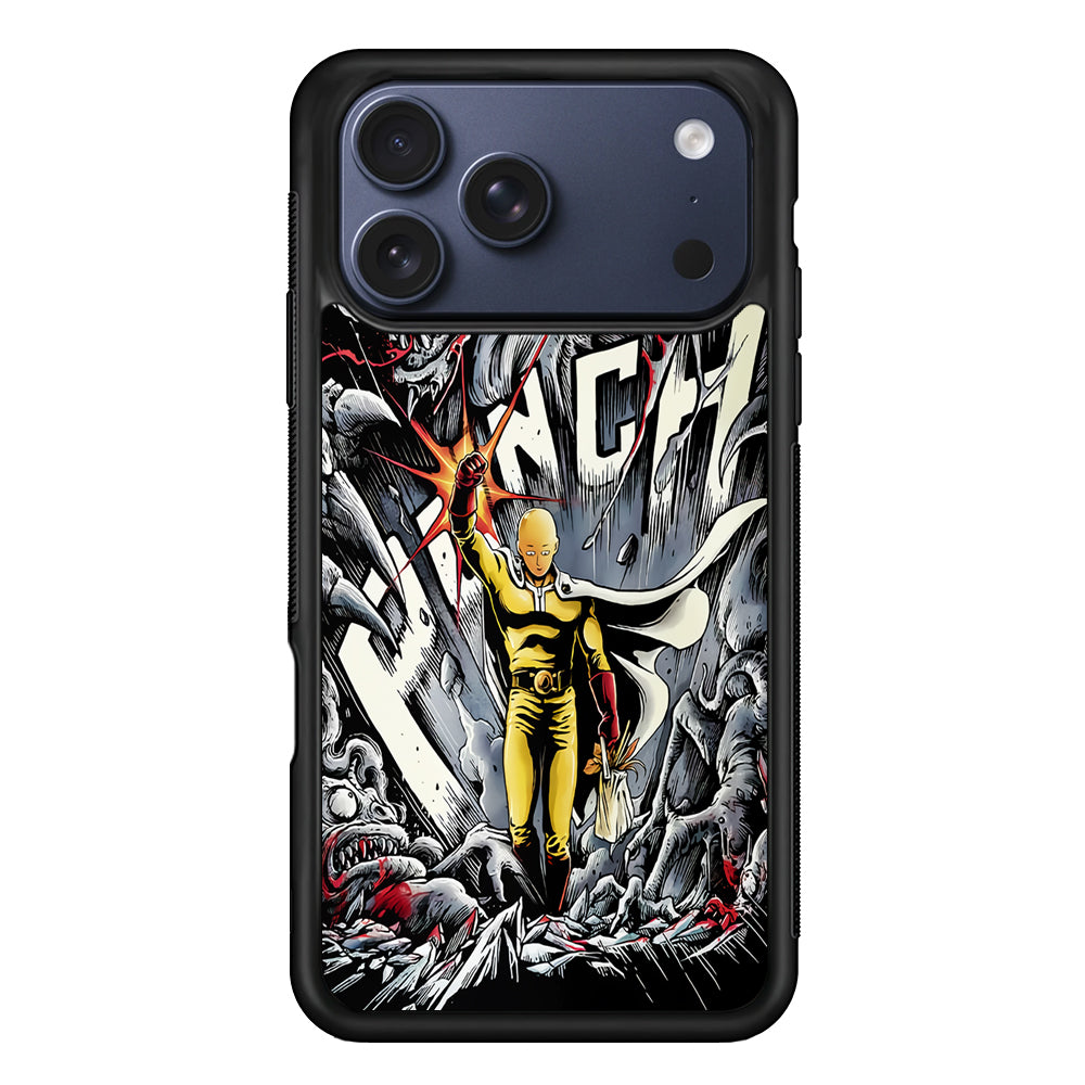 Saitama Hits The Monsters iPhone 17 Pro Max Case | Slim Protective Cover for iPhone 17 Pro Max