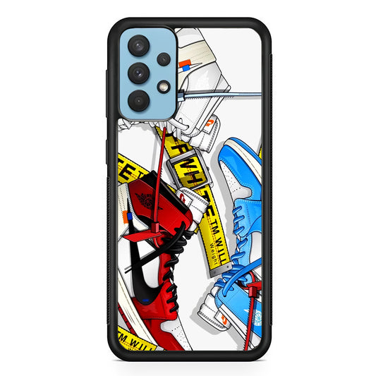 Nike Air x Off White Shoes Colase Samsung Galaxy A32 Case | Slim Rubber Case for Samsung Galaxy A32