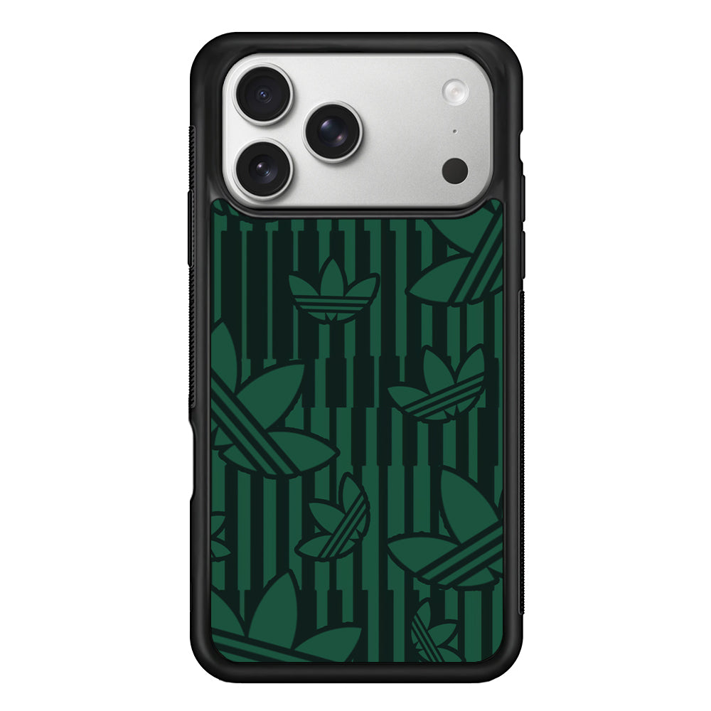 Adidas Dark Green Pattern iPhone 17 Pro Case | Slim Protective Case for iPhone 17 Pro