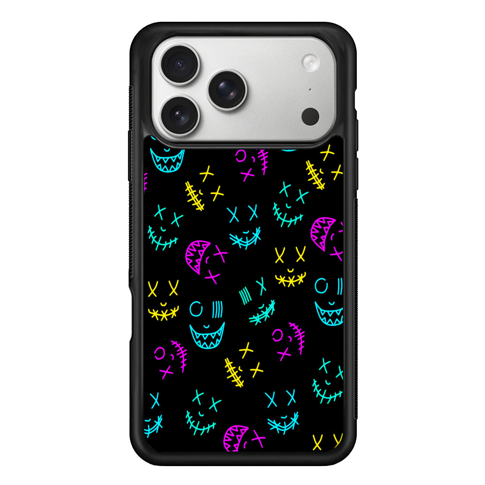 Neon Masks Smile iPhone 17 Pro Case | Slim Rubber Case for iPhone 17 Pro