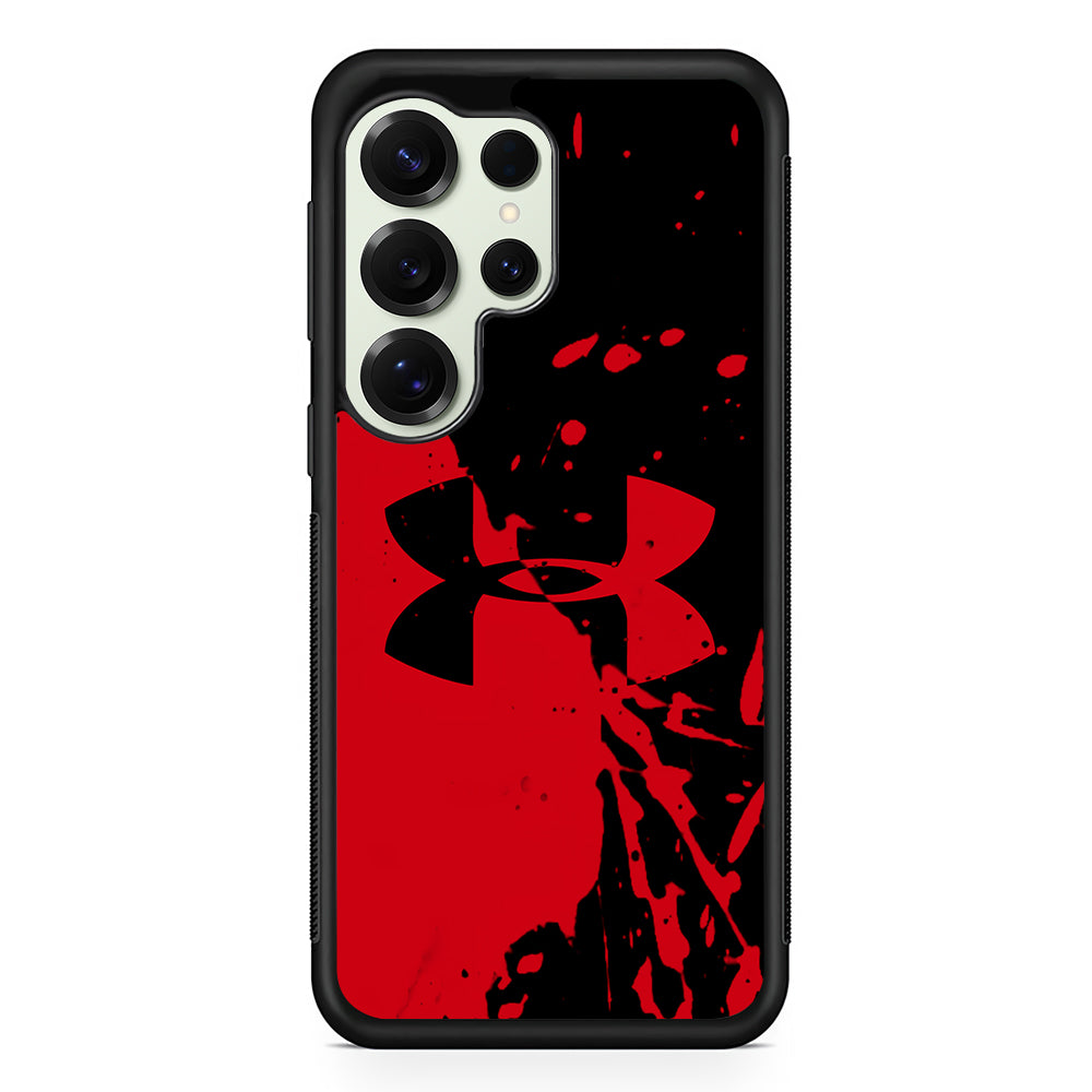 Under Armour Black Red Samsung Galaxy S25 Ultra Case | Slim Rubber Case for Samsung Galaxy S25 Ultra