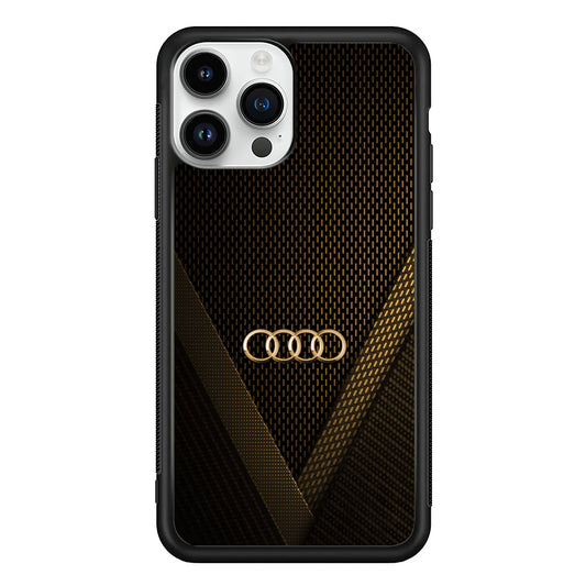 Audi Logo Gold Against a Dark iPhone 13 Pro Case | Slim Rubber Case for iPhone 13 Pro