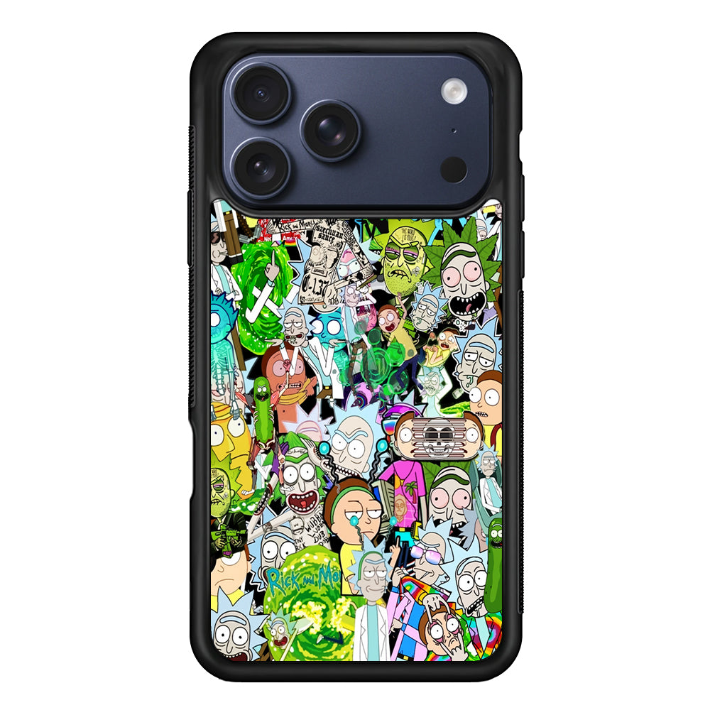 Rick and Morty Sticker Collection iPhone 17 Pro Max Case | Slim Protective Cover for iPhone 17 Pro Max