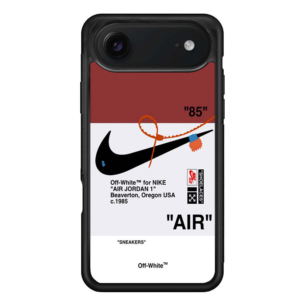 Off White x Nike Air Jordan Red iPhone 17 Air Case | Slim Rubber Case for iPhone 17 Air