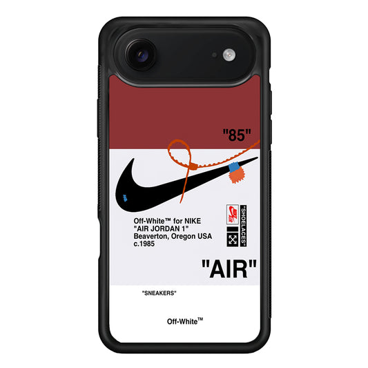 Off White x Nike Air Jordan Red iPhone 17 Air Case | Slim Rubber Case for iPhone 17 Air