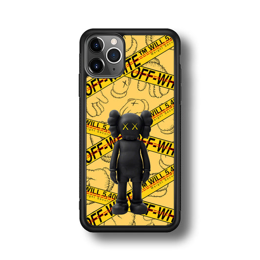 Kaws x Off White Yellow Belt iPhone 11 Pro Max Case | Slim Rubber Case for iPhone 11 Pro Max