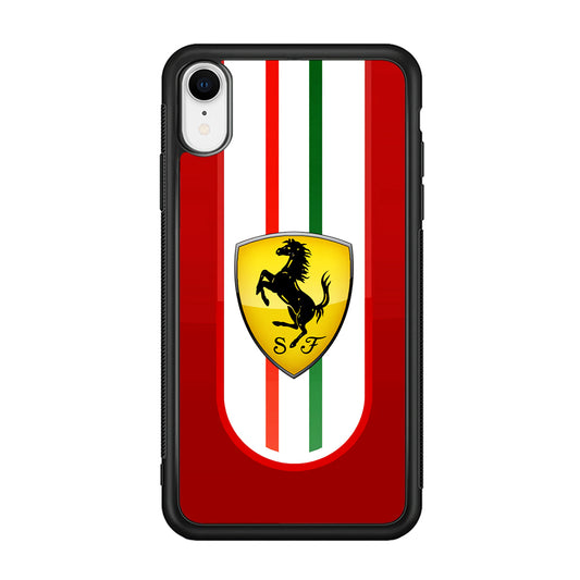 Ferrari Logo Red iPhone XR Case | Slim Rubber Case for iPhone XR
