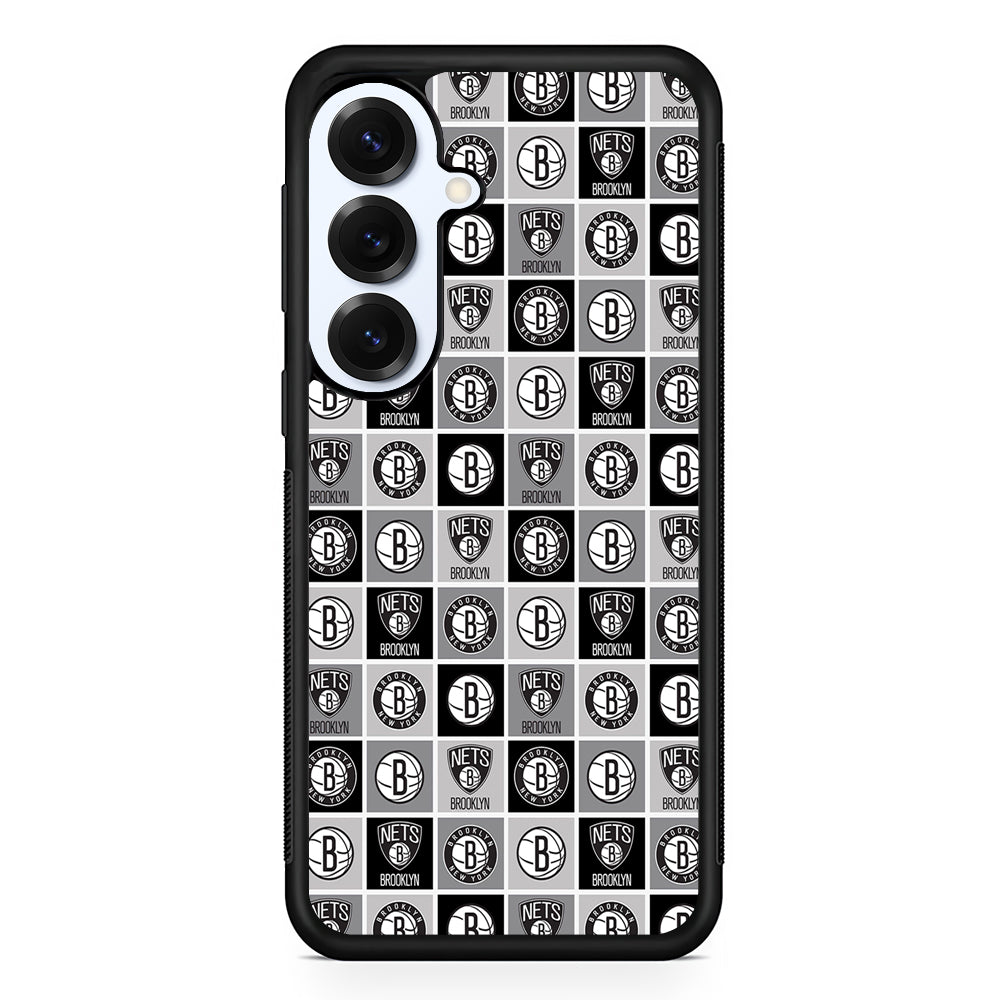 Brooklyn Nets Pattern Samsung Galaxy S25 Plus Case | Slim Rubber Cover for Samsung Galaxy S25 Plus