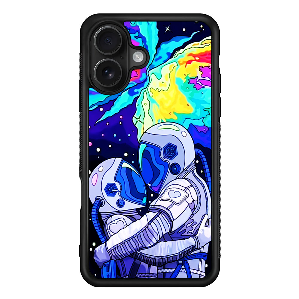 Astronaut Couple in Space iPhone 16 Case - Oxvistore