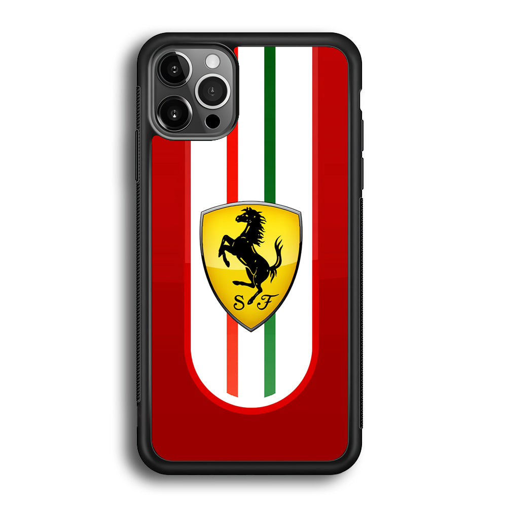 Ferrari Logo Red iPhone 12 Pro Max Case | Slim Rubber Case for iPhone 12 Pro Max